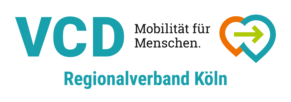 Logo des VCD (Verkehrsclub Deutschland), Regionalverband Köln. Motto: Mobilität für Menschen